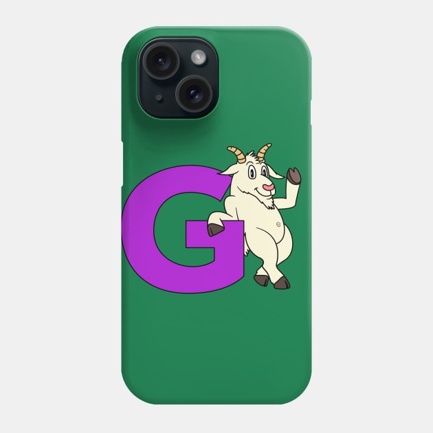 Letter G with Goat Phone Case by BoombasticArt