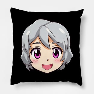 Cute Happy Anime Face Emoji - Anime Shirt Pillow