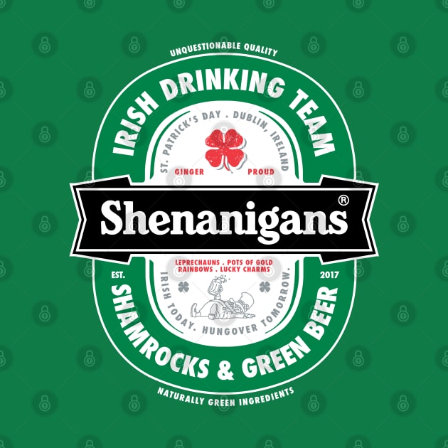 Saint Patrick's Day Shenanigans Beer Label by vo_maria