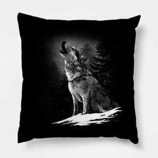 Wolf howling Pillow