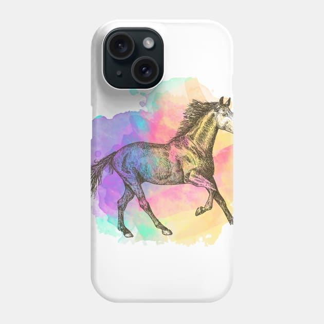 Colorful Horse Gift Horse Lovers Racing Riding Phone Case by macshoptee