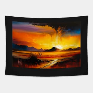 Vibrant Desert at Sunset Tapestry