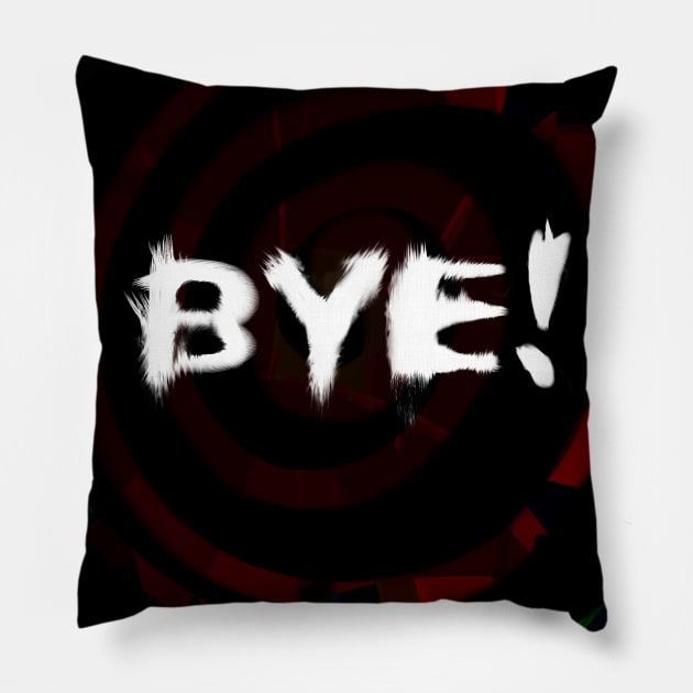 Bye! White Janky gothic vampire red goodbye swir Pillow by deathlake