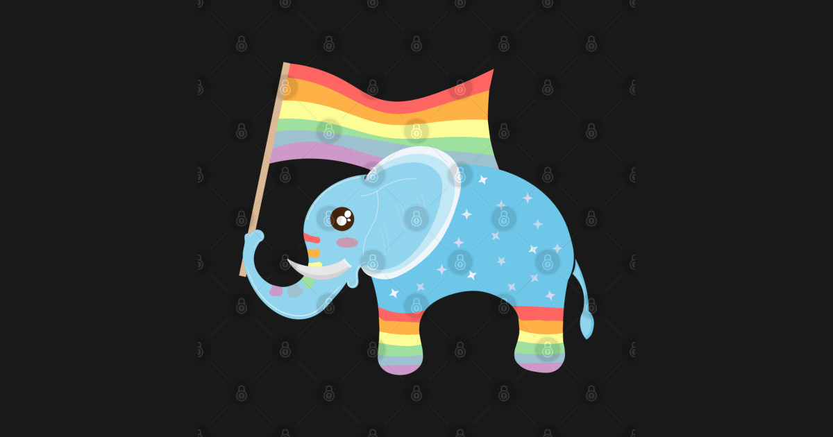 Rainbow LGBTQIA pride Sparkly Rainbow Elephant - Lgbtqia Pride ...