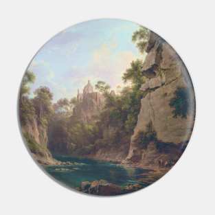 Hawthornden Castle Near Edinburgh by Alexander Nasmyth Pin