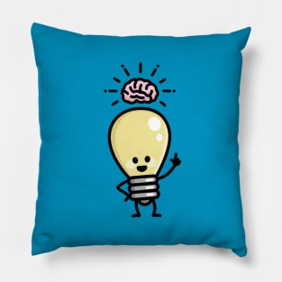 Idea creative genius light bulb brains creativity cartoon Pillow