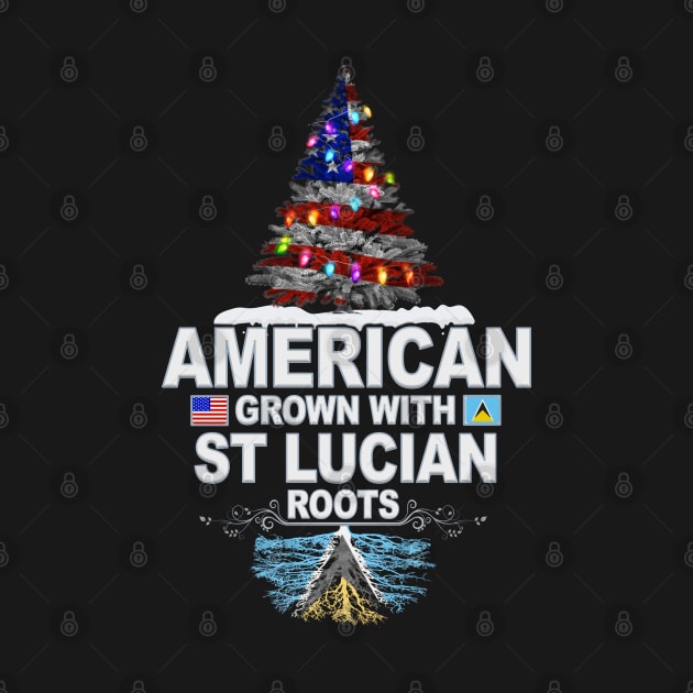 Christmas Tree  American Grown With St Lucian Roots - Gift for St Lucian From St Lucia by Country Flags