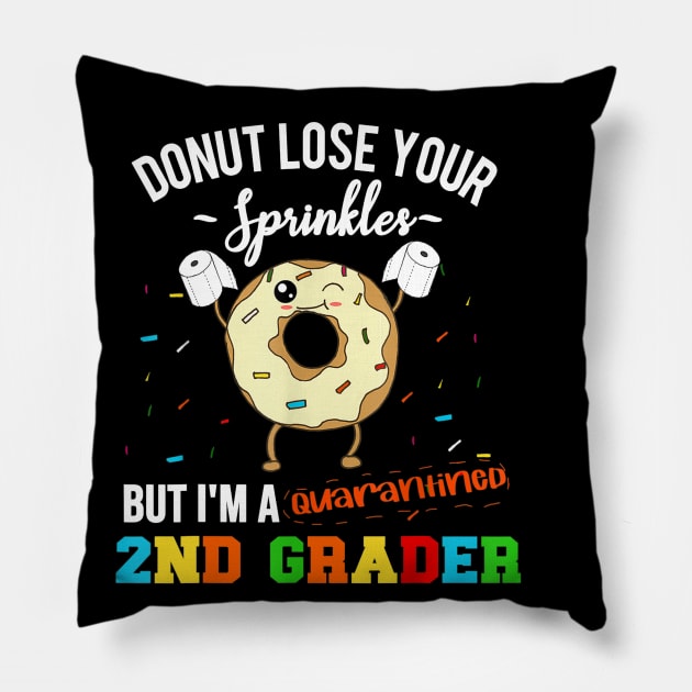 2nd Grade Back to School Quarantine Funny Donut Second Grade Pillow by FONSbually