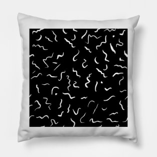 Artistic Squiggle Colorful Print Pattern White Pillow