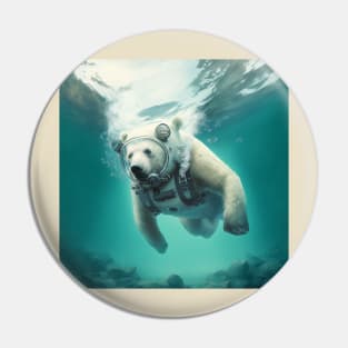 Polar bear diving Pin