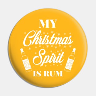 My Christmas spirit is rum, Funny Christmas pun, Alcohol holiday humour Pin