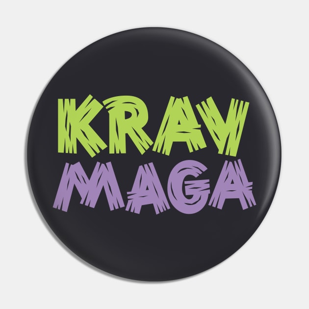 Krav Maga Sharp Jagged Green and Purple Pin by polliadesign