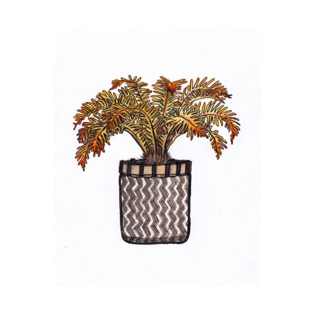 Houseplant Palm in Basket illustration by sadnettles