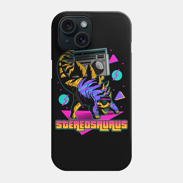 Stereosaurus - A Rad Dinosaur Phone Case by Sachpica