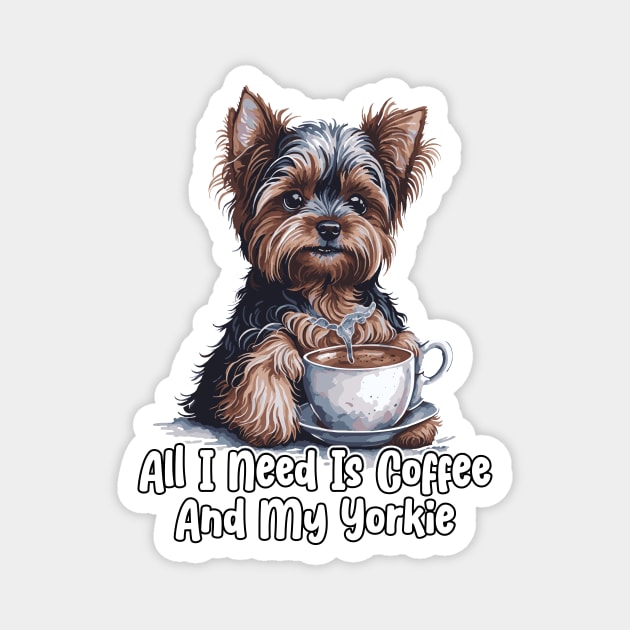All I Need Is Coffee And My Yorkie Magnet by star trek fanart and more
