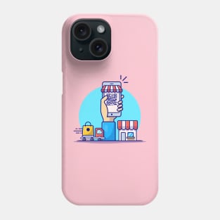 Online Shopping Cartoon Vector Icon Illustration Phone Case