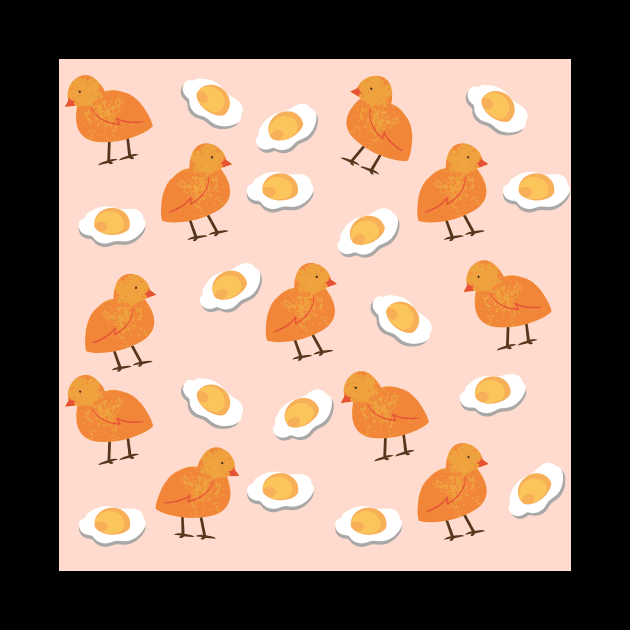 Cute Chicken and Egg Yolk Nursery Pattern by CONCEPTDVS