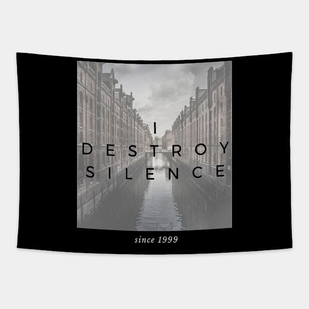 i destroy silence Tapestry by artby-shikha