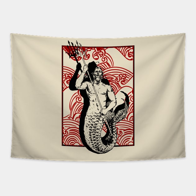 Poseidon in greek mythology Tapestry by Iravgustane