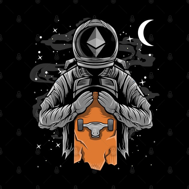 Astronaut Skate Ethereum Crypto ETH Coin To The Moon Crypto Token Cryptocurrency Wallet Birthday Gift For Men Women Kids by Thingking About