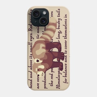 Red Panda Info Phone Case