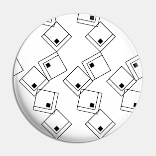 Black & white geometric abstraction, squares Pin