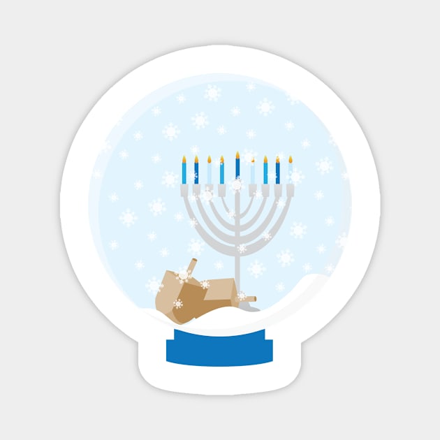 Hanukkah Snow Globe Magnet by sigdesign