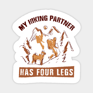 My Hiking Partner Has Four Legs Hand Drawn Magnet