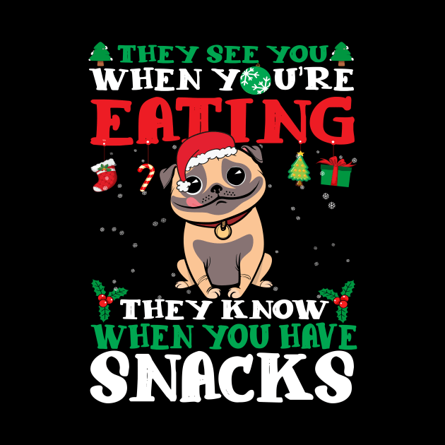 Christmas Dog Eating Snacks by CyberpunkTees