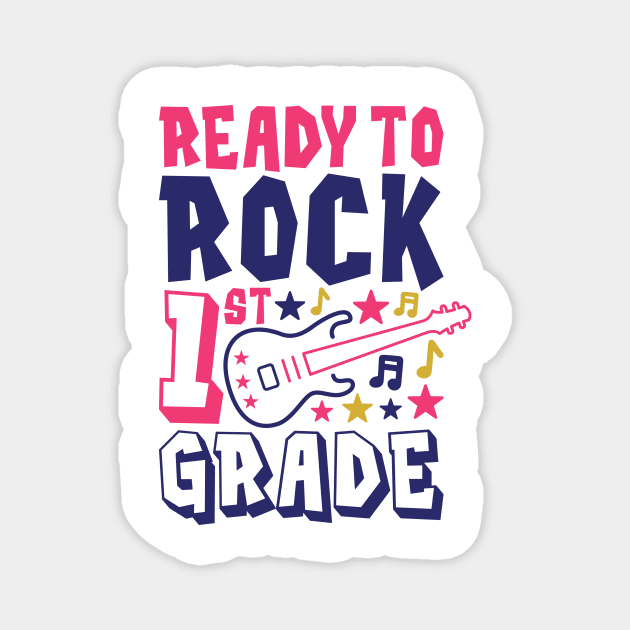 Rocking 1st Grade Funny Kids School Rock Back to School Magnet by ThreadSupreme