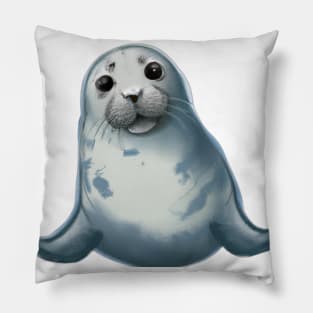 Cute Seal Drawing Pillow