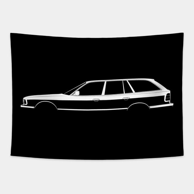 BMW M5 Touring (E34) Silhouette Tapestry by Car-Silhouettes