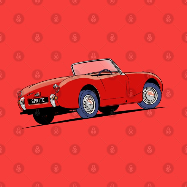 Austin Healey bugeye Sprite in red by Webazoot