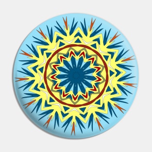 Golden decorative Mandala art Sunflower modern repeated pattern Pin