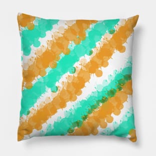 Mint & Orange Bright Splatter Pillow