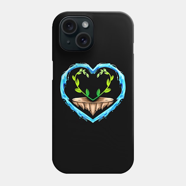 Grown Heart Of Plants Bordered By Water Heart For Earth Day Phone Case by SinBle