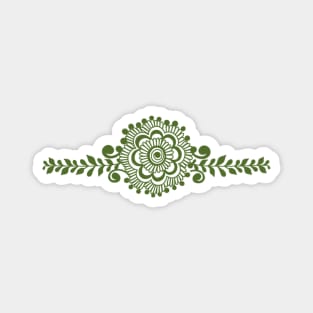 Green Henna Tattoo - Green Mehendi Motifs Magnet