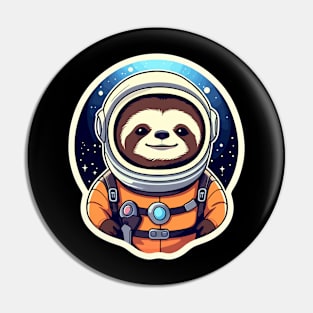 Sloth Astronaut Illustration Pin