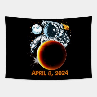 solar eclipse 8 APRIL 2024 SPACE FUNNY Tapestry