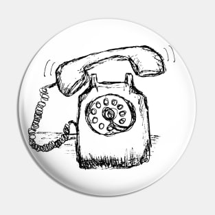 Ringing Telephone Sketch Pin