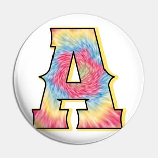 Pastel color tie dye with alpha A Pin