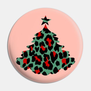 LEOPARD TREE CHRISTMAS Pin