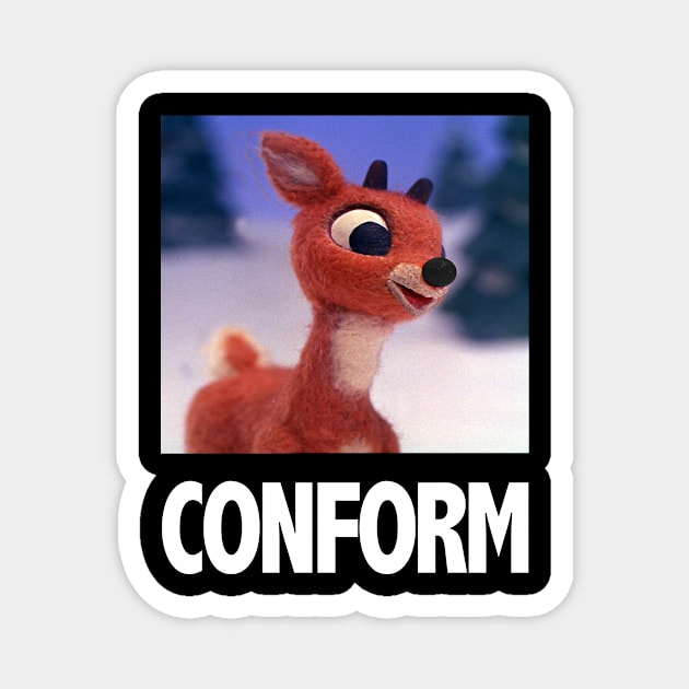 Rudolf the Conformist Reindeer Magnet by TheWellRedMage