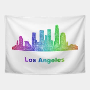 Rainbow Los Angeles skyline Tapestry