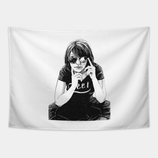 Girl in black Tapestry