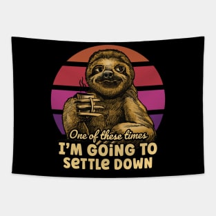 Sloth Drinking Coffee , Funny - One of these times Tapestry