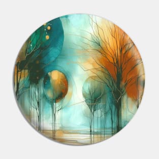 Abstract Watercolor Trees Pin