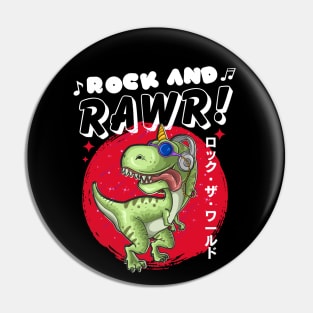 Rock And Rawr Pin