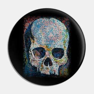 Pointillism Skull Pin