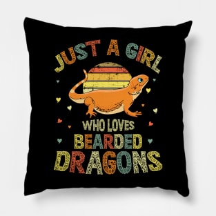 Just A Girl Who Loves Bearded Dragons Pillow